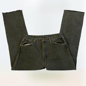 Vintage Wrangler green altered straight leg jeans 34"